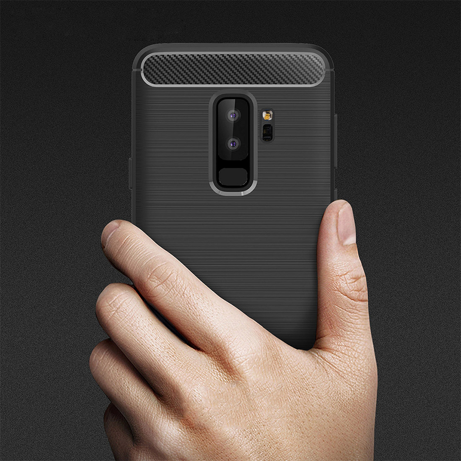 Flexi Slim Carbon Fibre Case for Samsung Galaxy S9+ (Brushed Black)